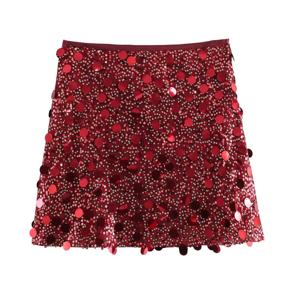 Damen Glitzernder Hochtaillierter Rock | Mini