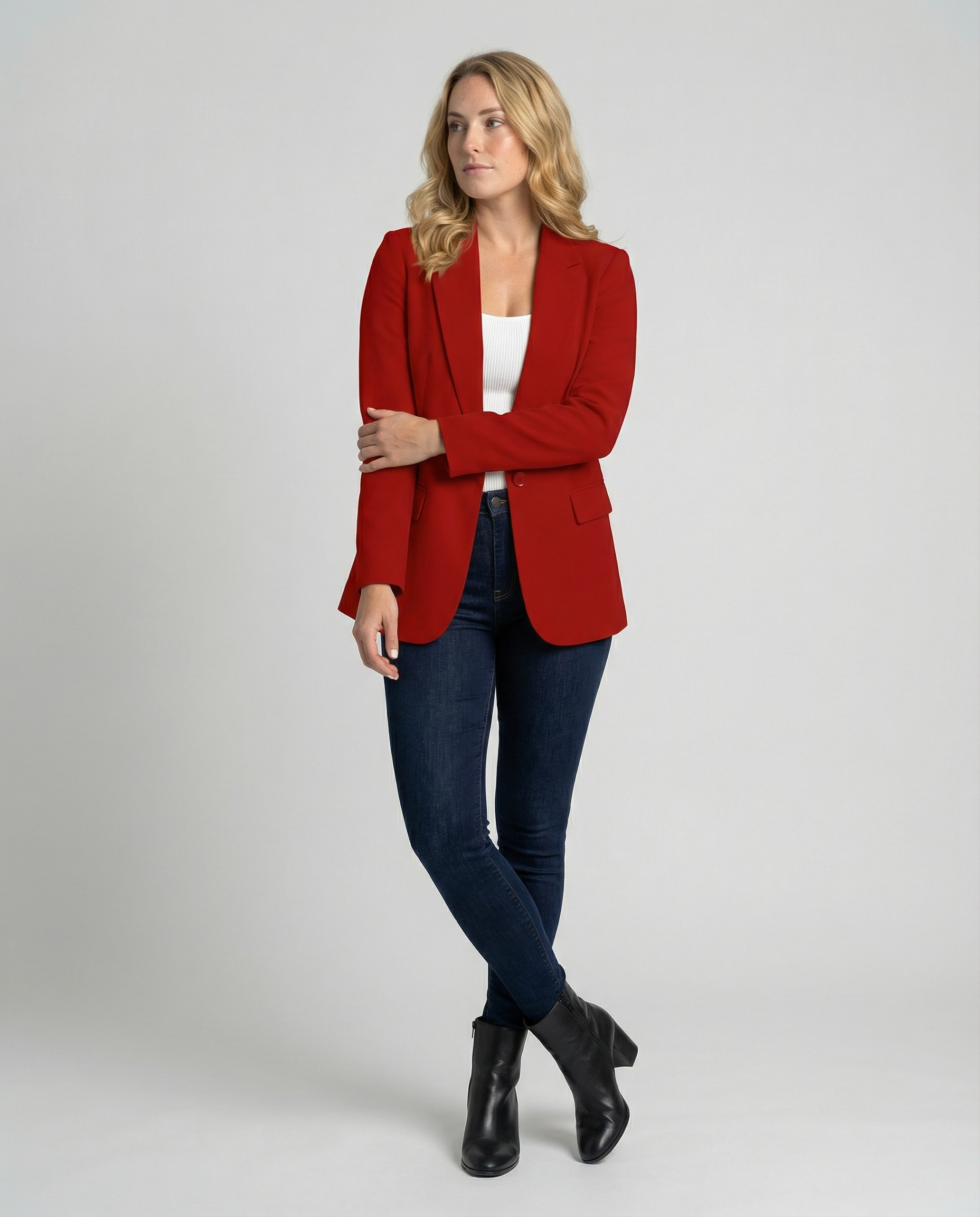 Dame Büro Blazer Jacke | Reverskragen