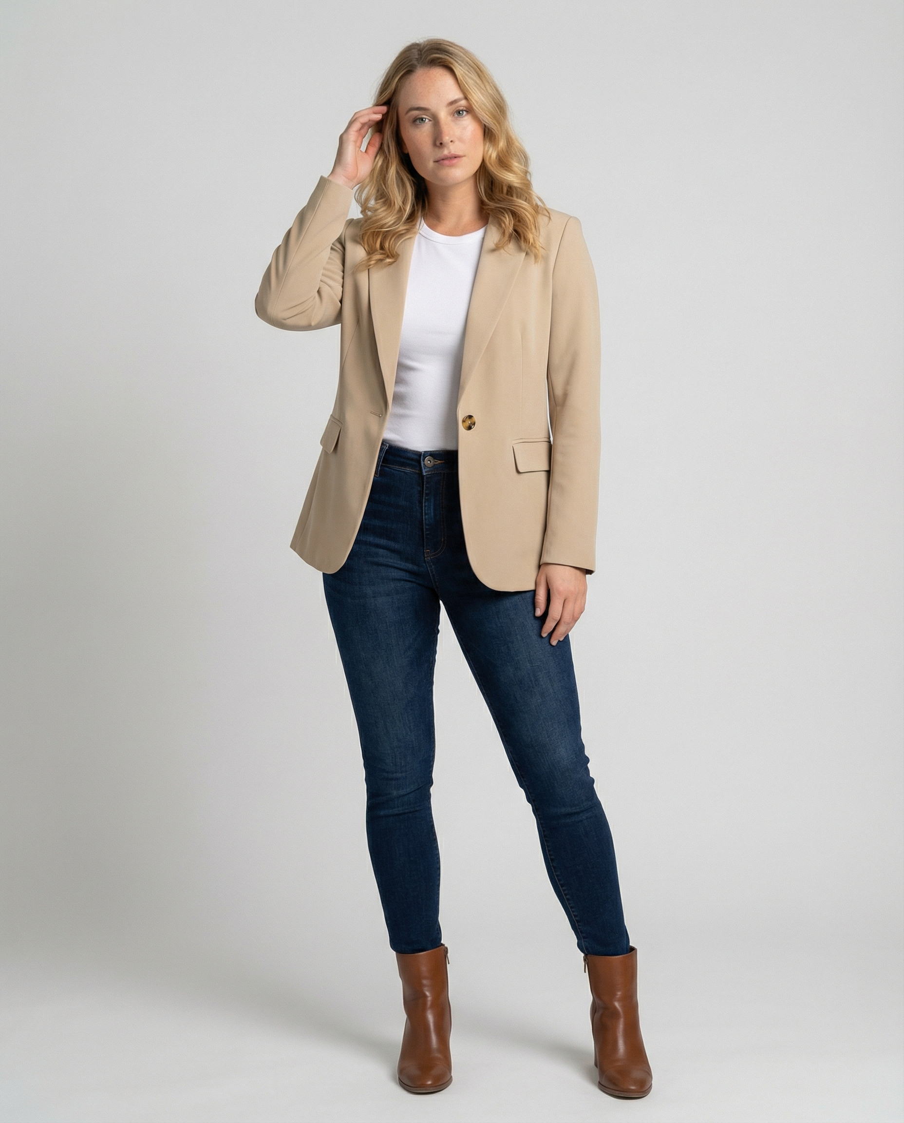 Dame Büro Blazer Jacke | Reverskragen