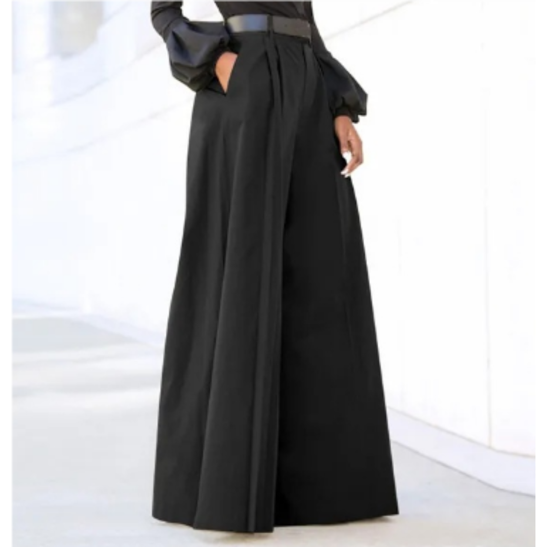 Damen Hochtaillierte Palazzo-Hose | Weitem Bein