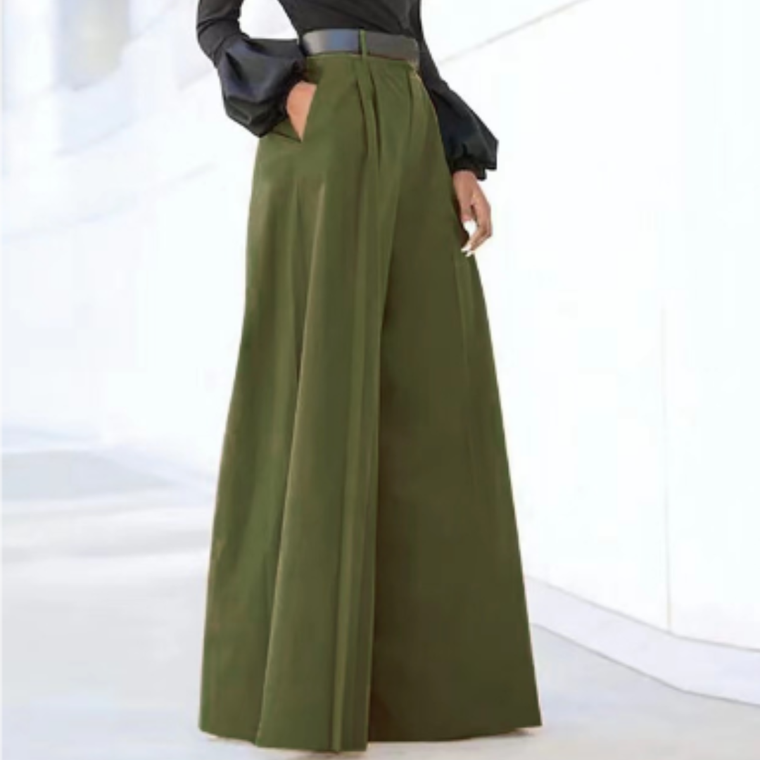 Damen Hochtaillierte Palazzo-Hose | Weitem Bein