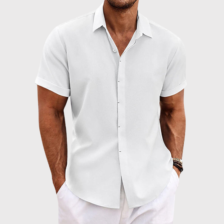 Herren Kurzarm Leinenhemd | Sommer
