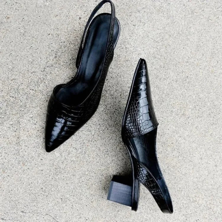 Damen Blockabsatz Pumps | Spitz Zulaufend