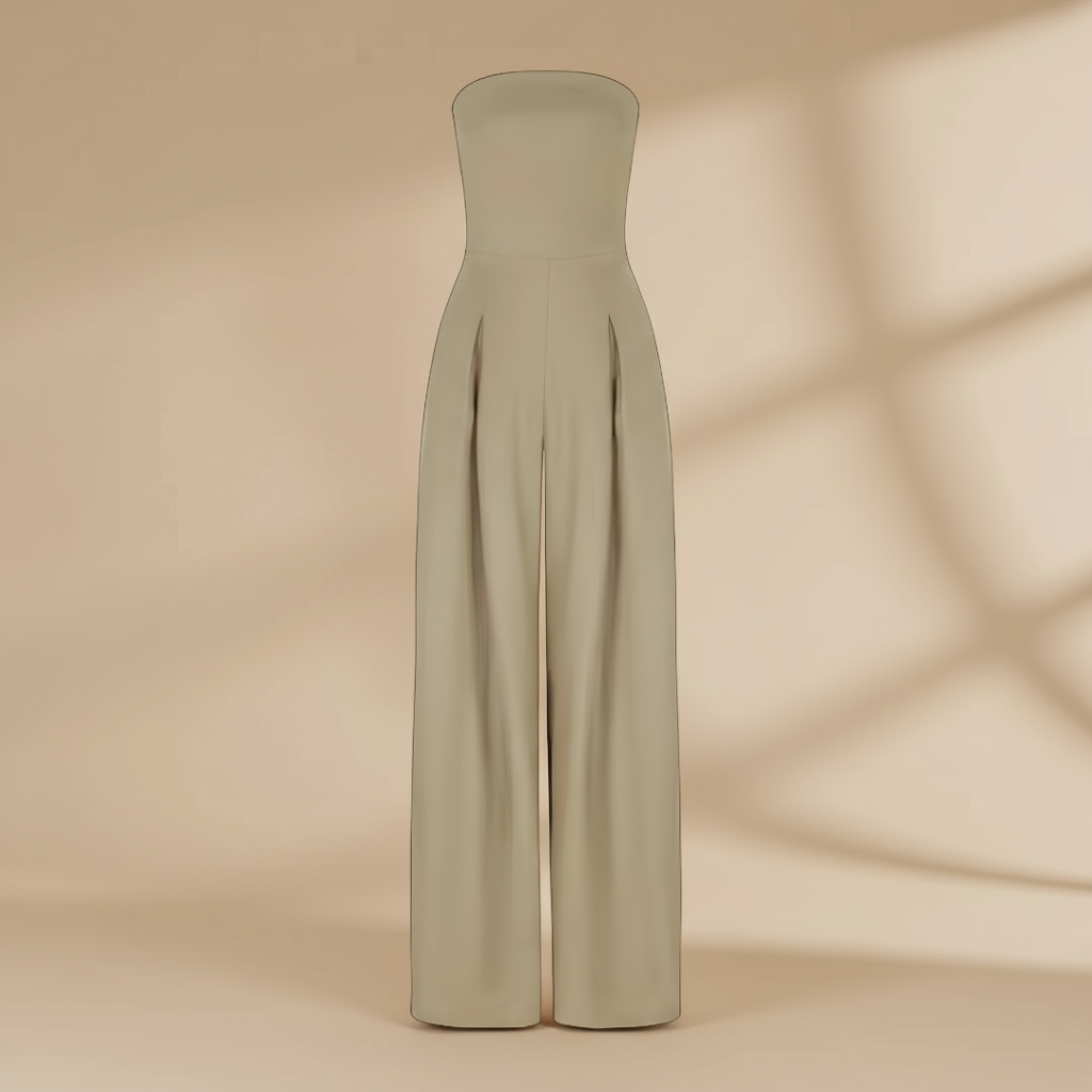 Damen Lässig Breites Bein Jumpsuit | Trägerlos
