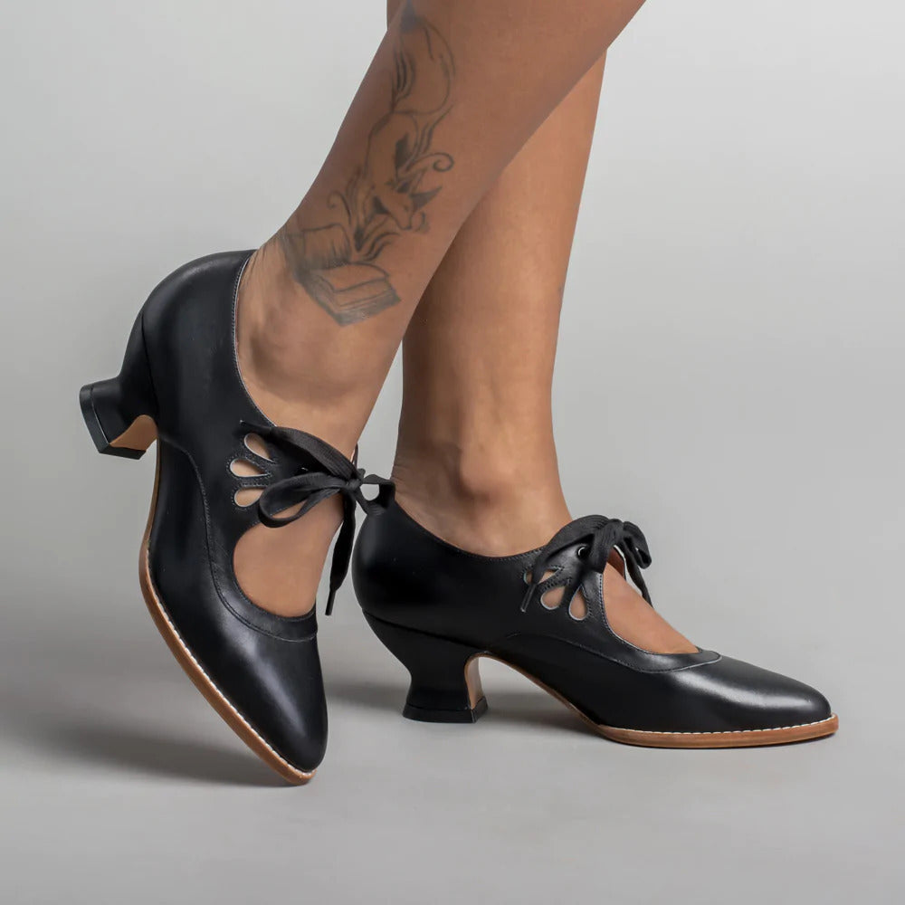 Damen Vintage High Heels | Schnüren