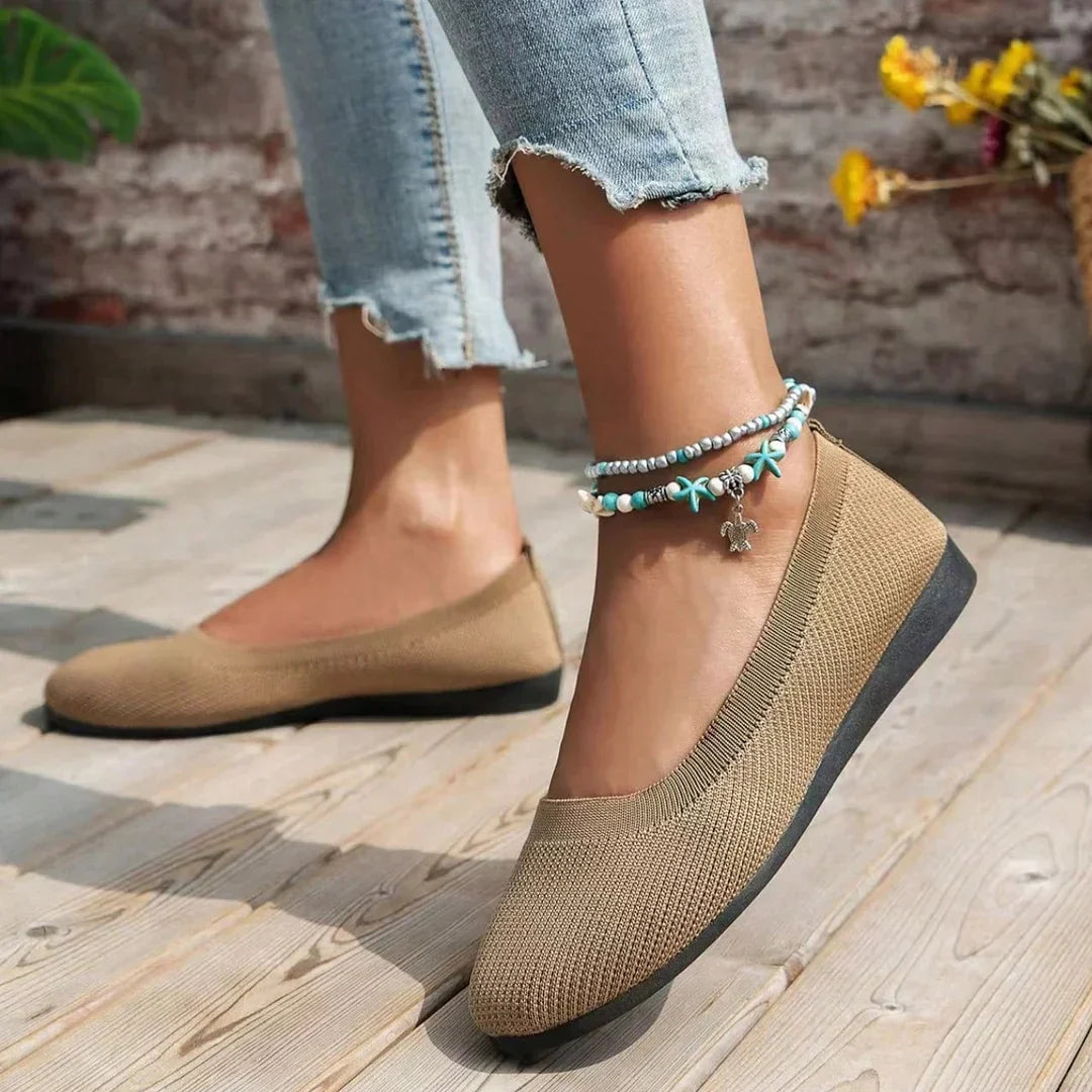 Damen Runde Zehenpartie Flache Schuhe | Zum Reinschlüpfen