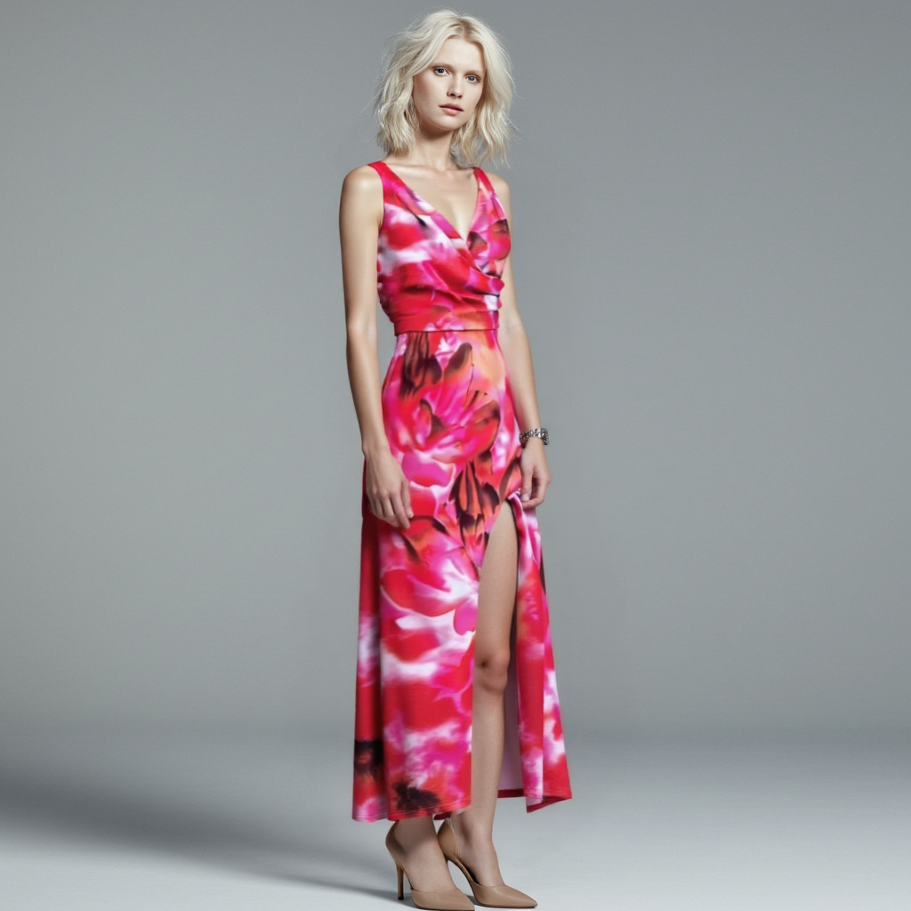 Damen Hochzeitsgast Kleid mit Seitlichem Schlitz | Maxi