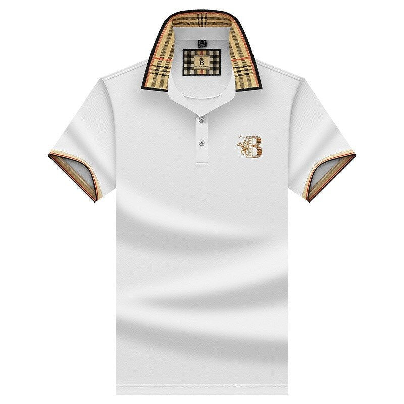 Herren Kurzärmelig Business Lässig Polo-Shirt | mit Karomuster