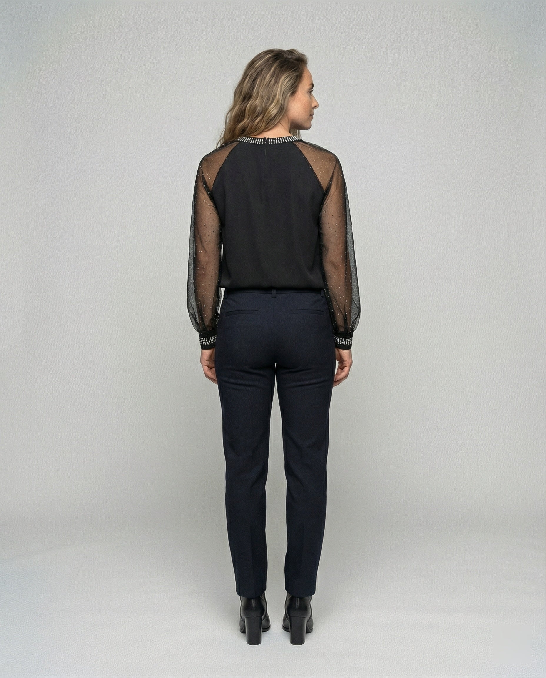 Damen Schwarze Festlich Bluse | Langarm