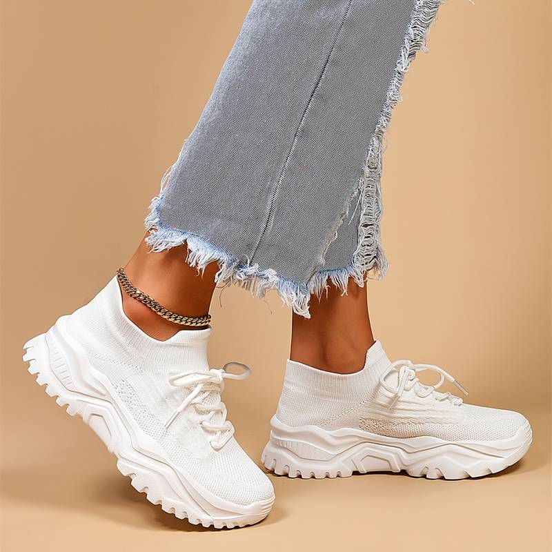 Damen Sommer Atmungsaktive Sneaker | Plateau