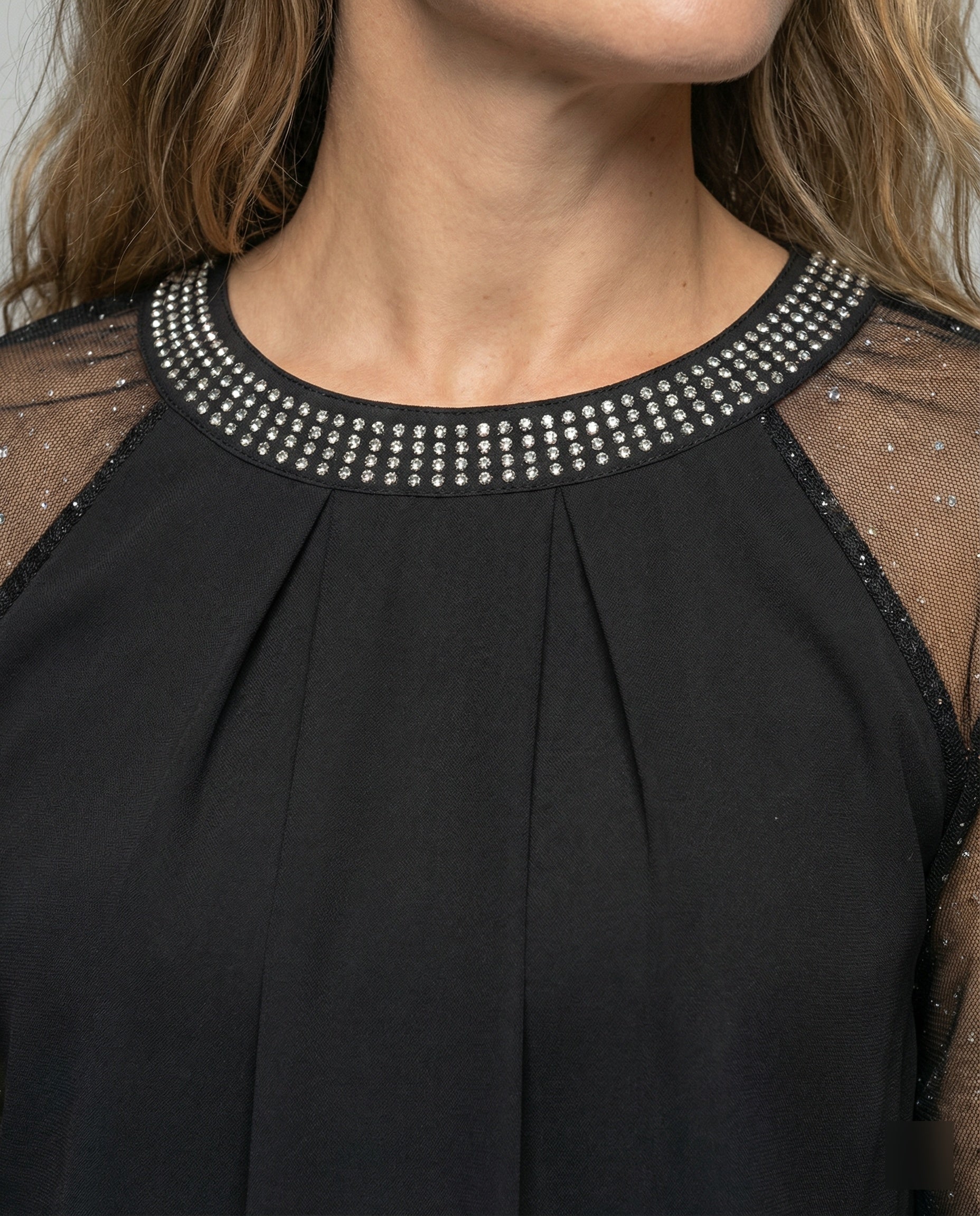 Damen Schwarze Festlich Bluse | Langarm