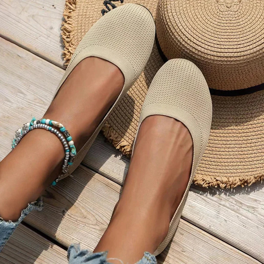 Damen Runde Zehenpartie Flache Schuhe | Zum Reinschlüpfen