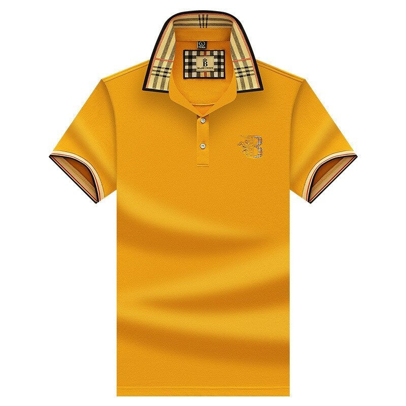 Herren Kurzärmelig Business Lässig Polo-Shirt | mit Karomuster