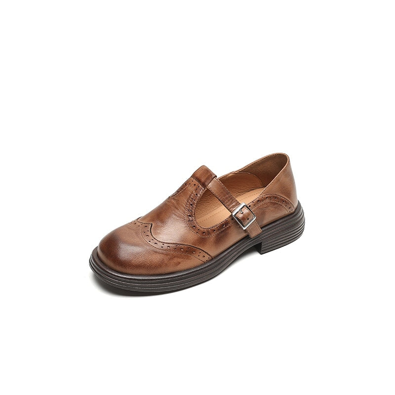 Damen Mary Jane Schuhe mit T-Riemen | Wingtip