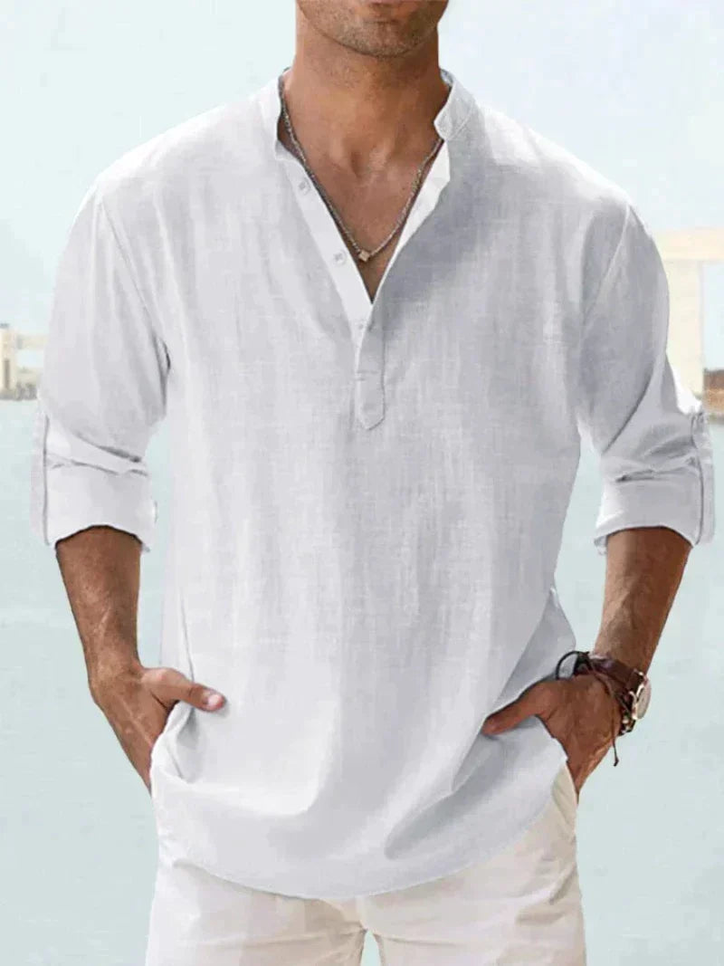 Herren Lässiges Henley Hemd | Langärmlig