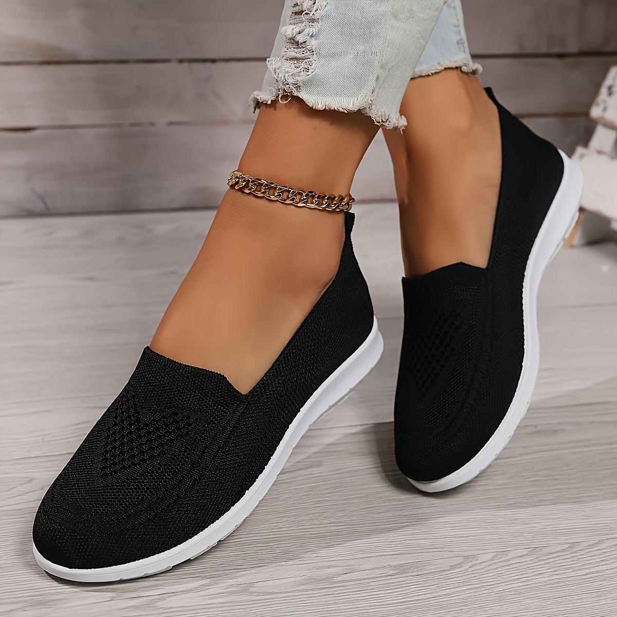 Damen Gestrickt Reinschlüpfen Schuhe | Flach