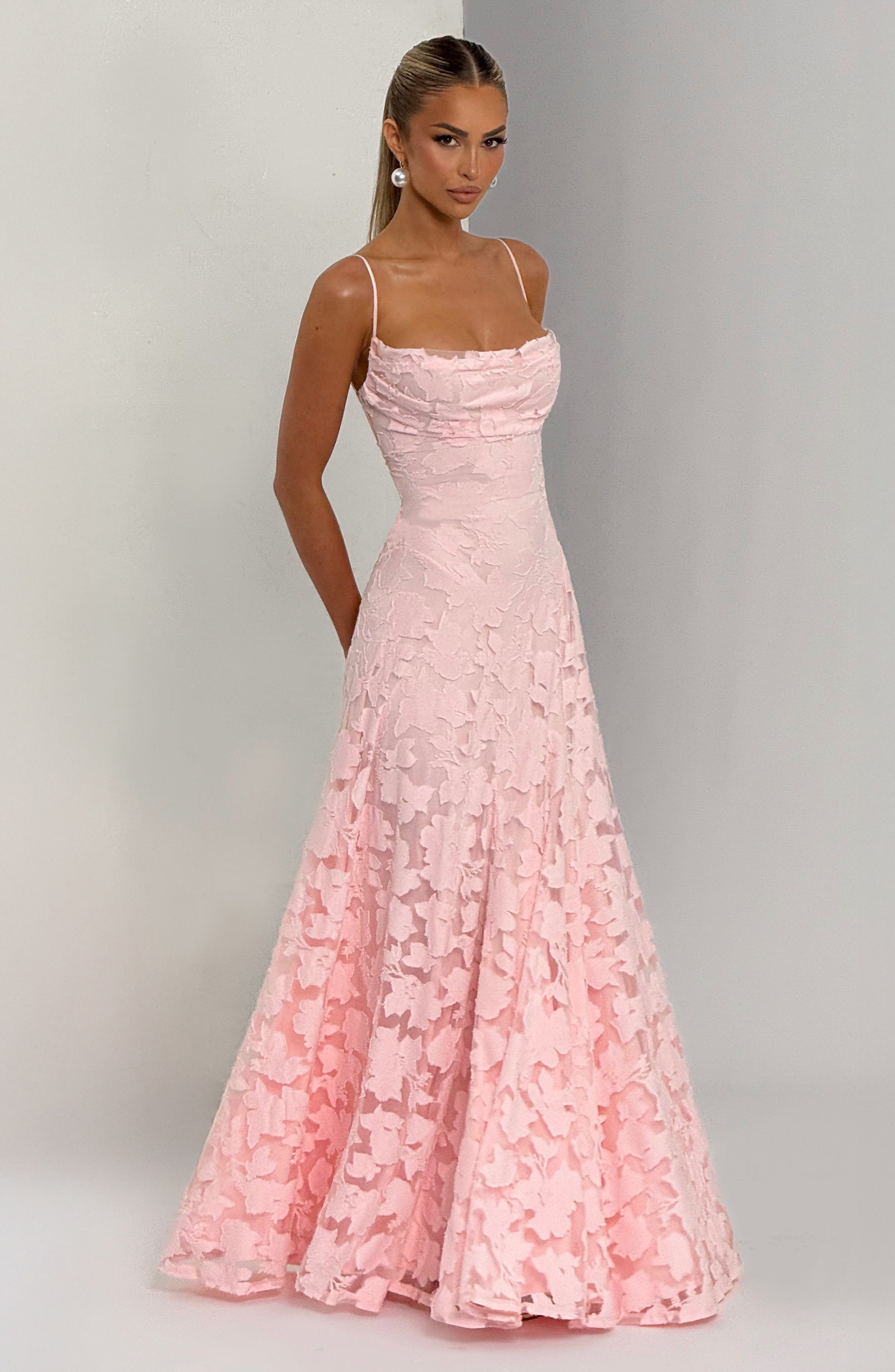 Damen Spaghettiträger Hochzeitsgast Kleid | Maxi