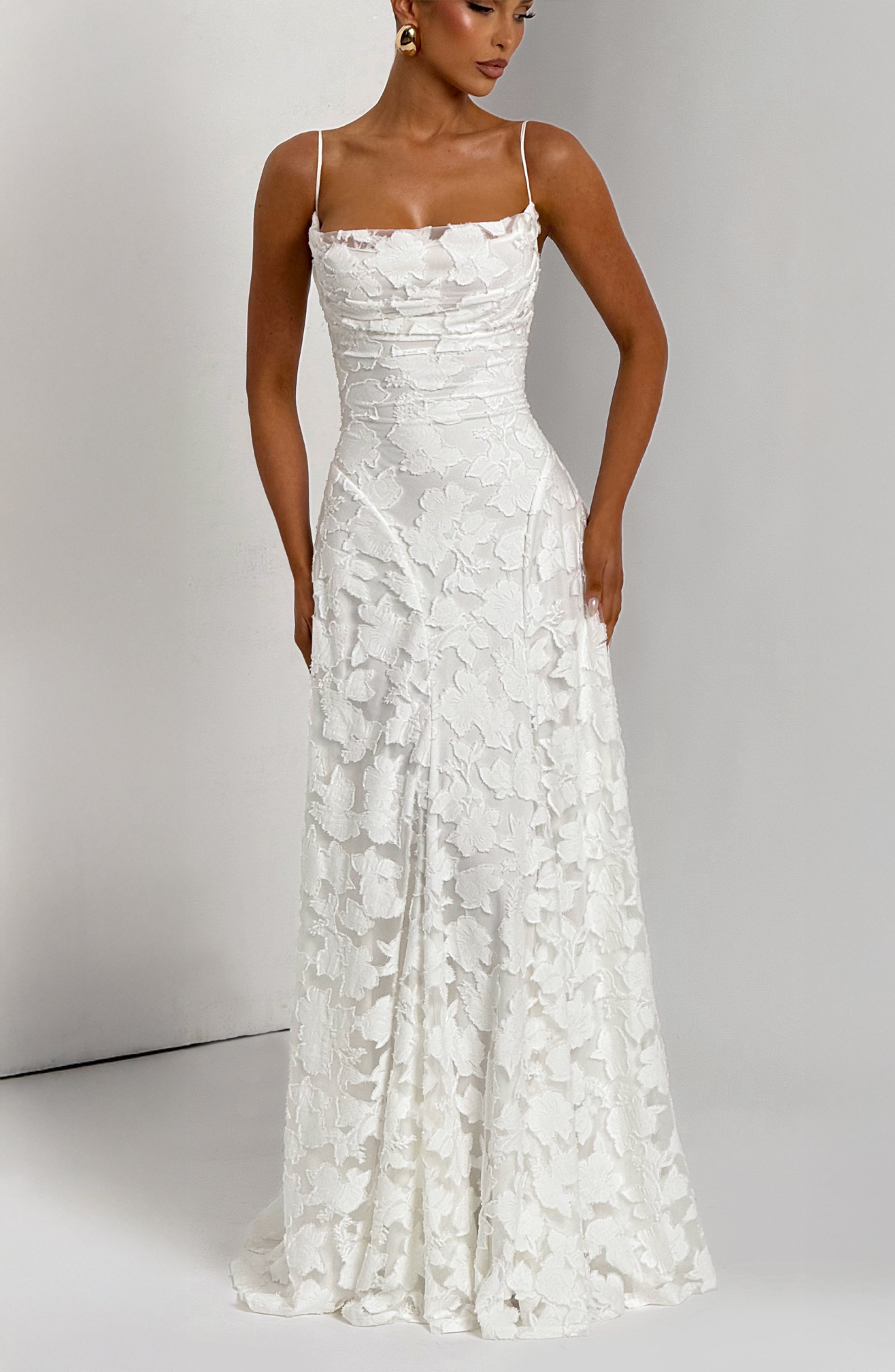 Damen Spaghettiträger Hochzeitsgast Kleid | Maxi