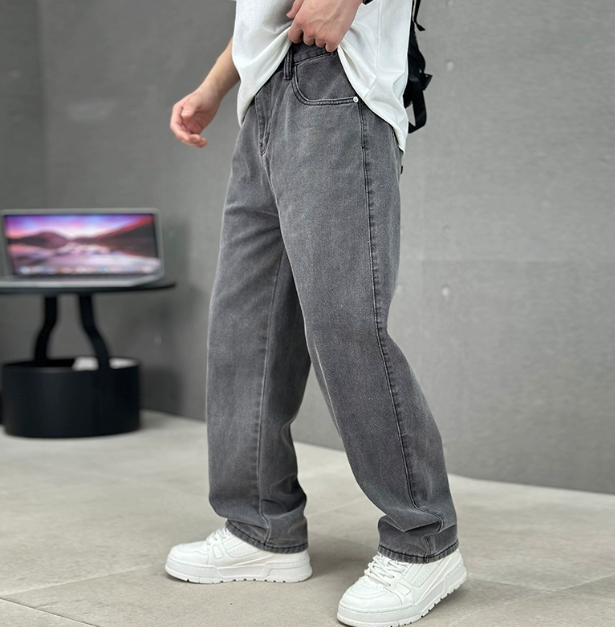 Herren Lässige Baggy Jeans | Weites Bein