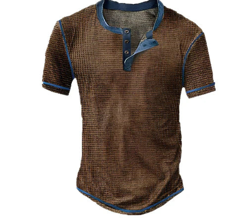 Herren Lässiges Henley-Shirt | Kurzarm