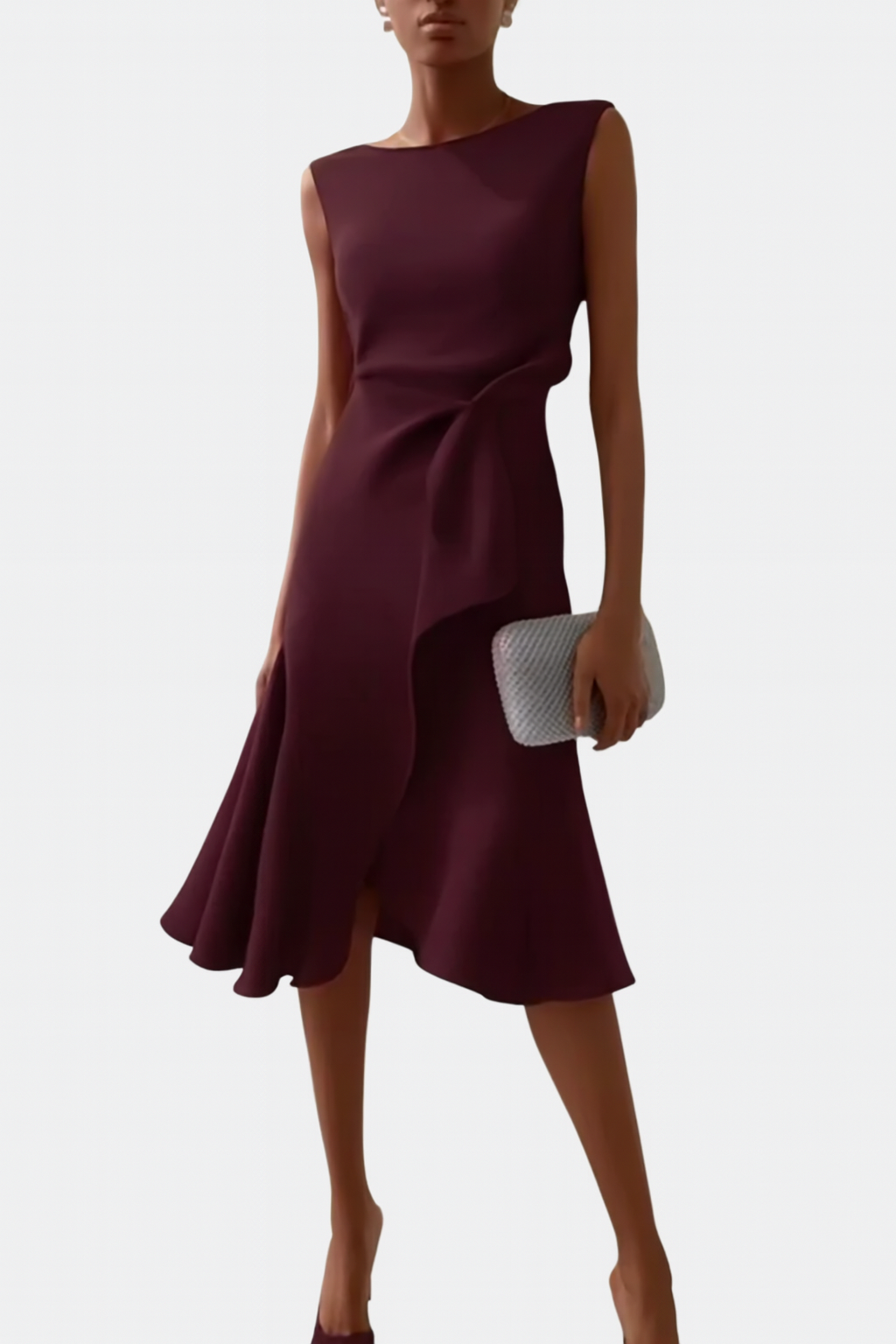 Damen Asymmetrisch Drapiertes Abendkleid | Midi