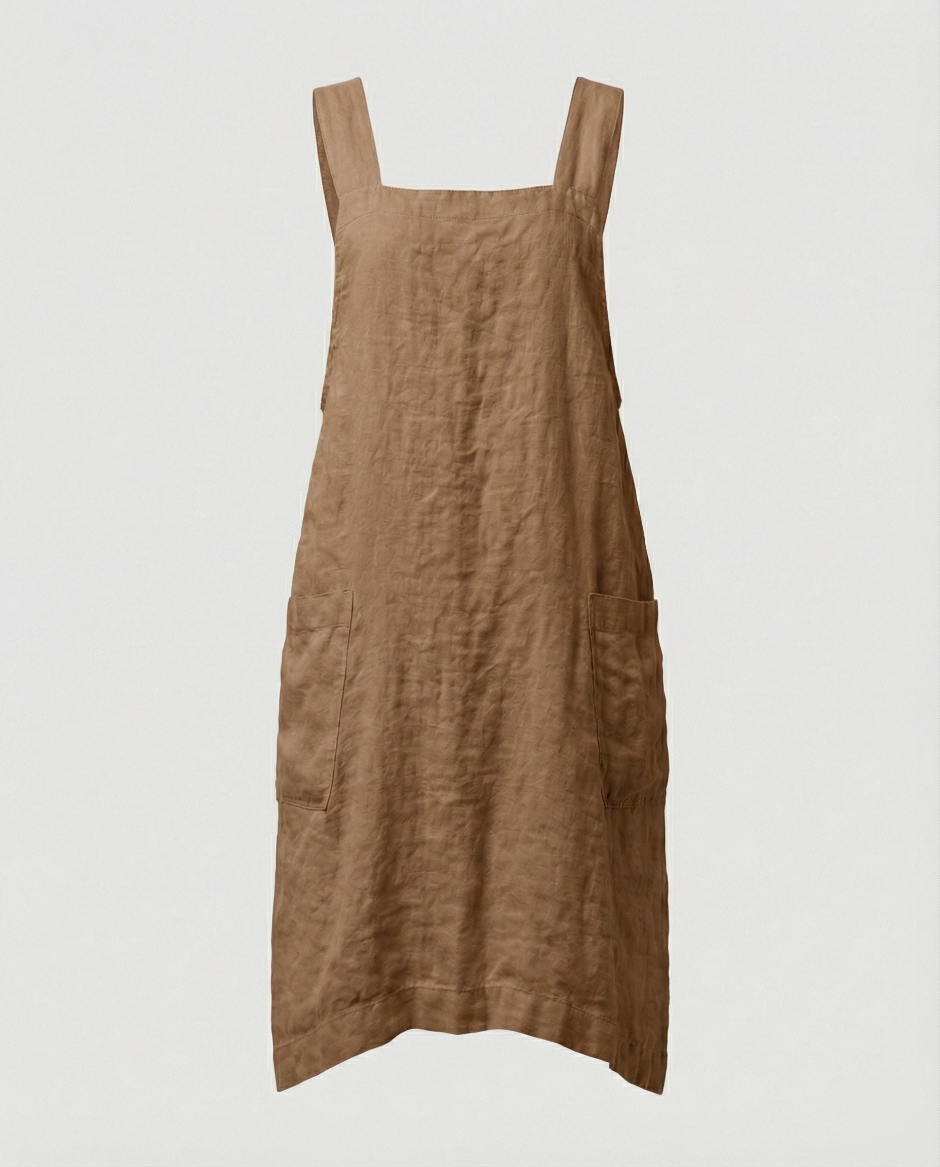 Damen Ärmelloses Quadratischem Ausschnitt Schürzenkleid | mit Taschen