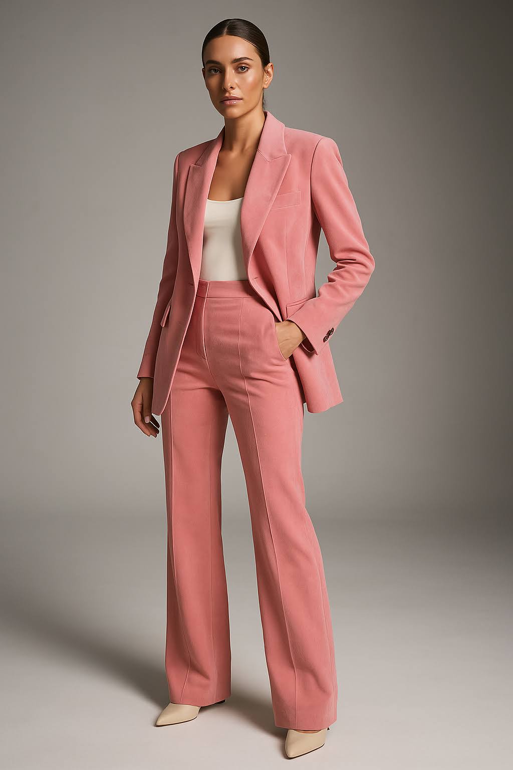Damen Zweiteiler Business Lässig Hosenanzug | Blazer und Hose