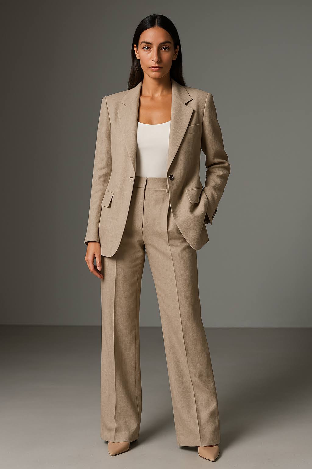 Damen Zweiteiler Business Lässig Hosenanzug | Blazer und Hose