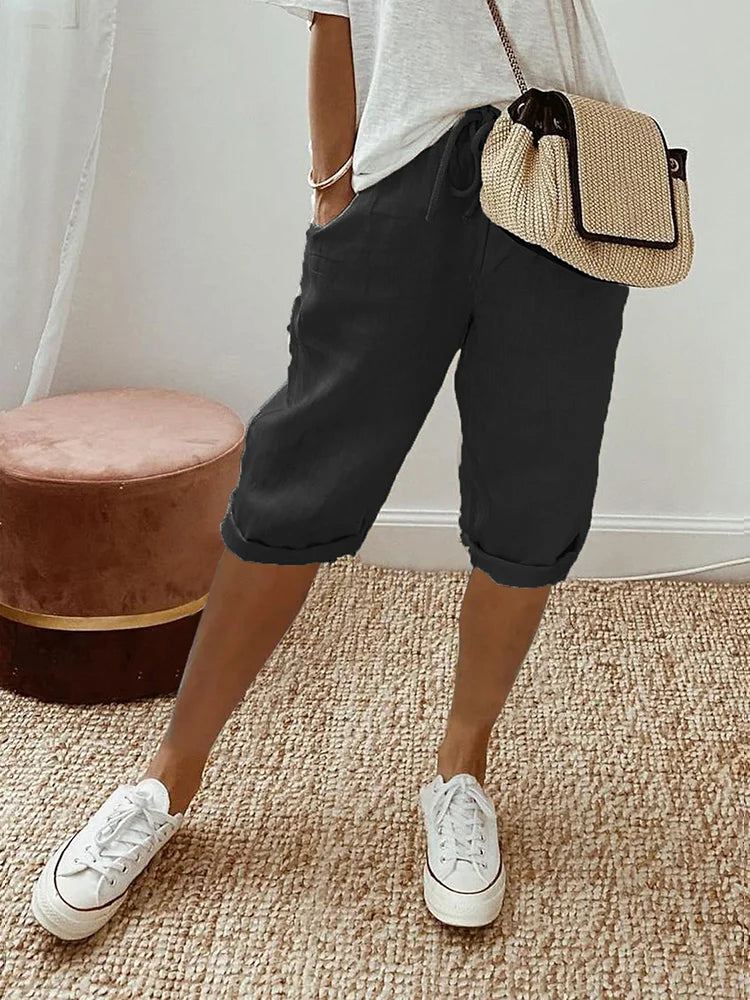 Damen Lässige Lockere Passform Shorts | mit Kordelzug
