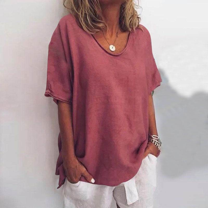 Damen Lässig Kurzarm T-Shirt | Lockere Passform