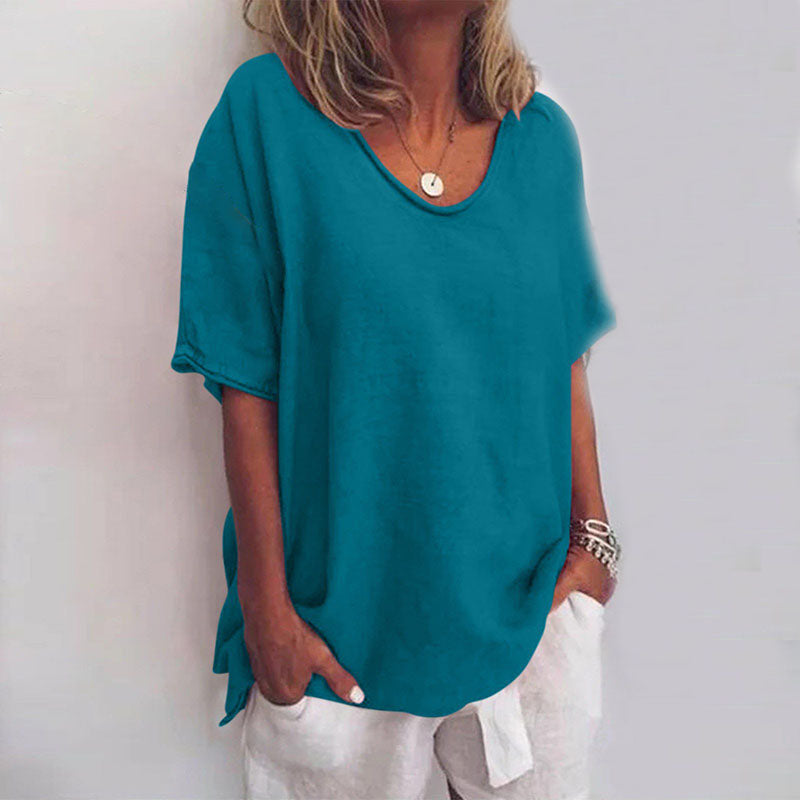 Damen Lässig Kurzarm T-Shirt | Lockere Passform