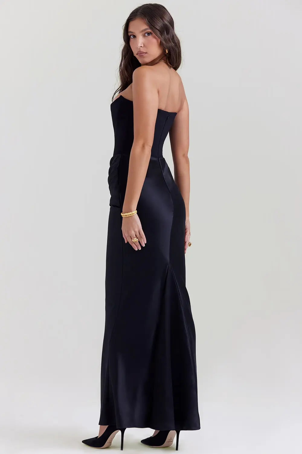 Damen Trägerloses Korsett-Abendkleid | Maxi