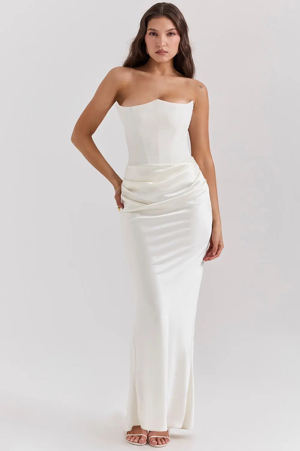 Damen Trägerloses Korsett-Abendkleid | Maxi