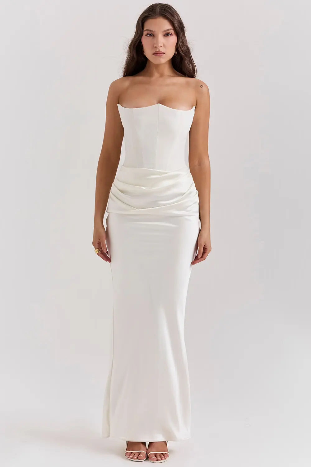 Damen Trägerloses Korsett-Abendkleid | Maxi