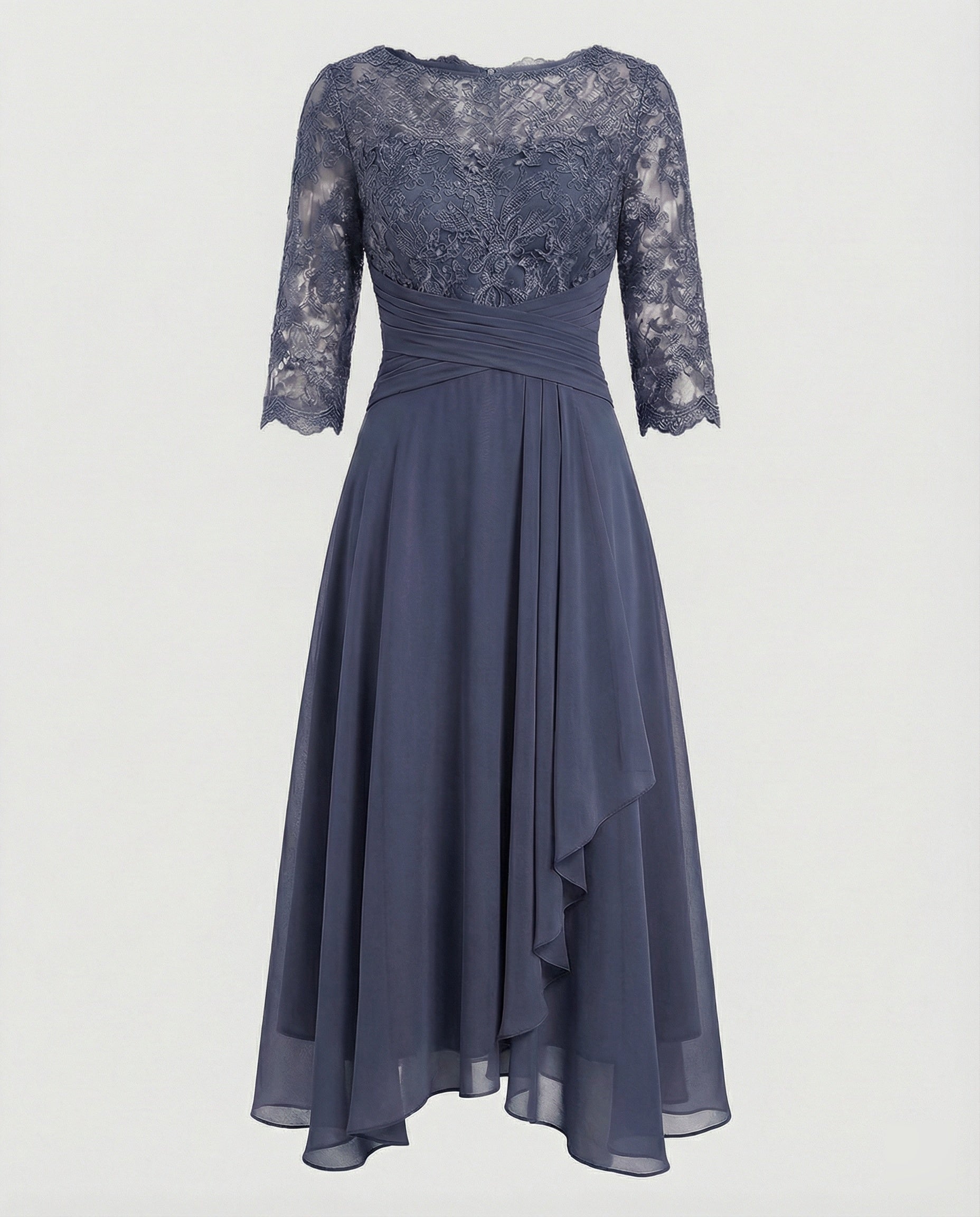 Damen Midi Abendkleid | 3/4-Ärmel