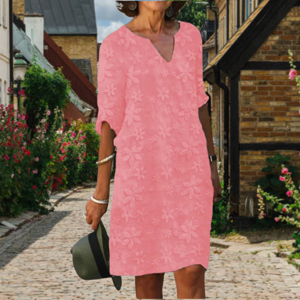 Damen Blumen Sommerkleid | V-Ausschnitt