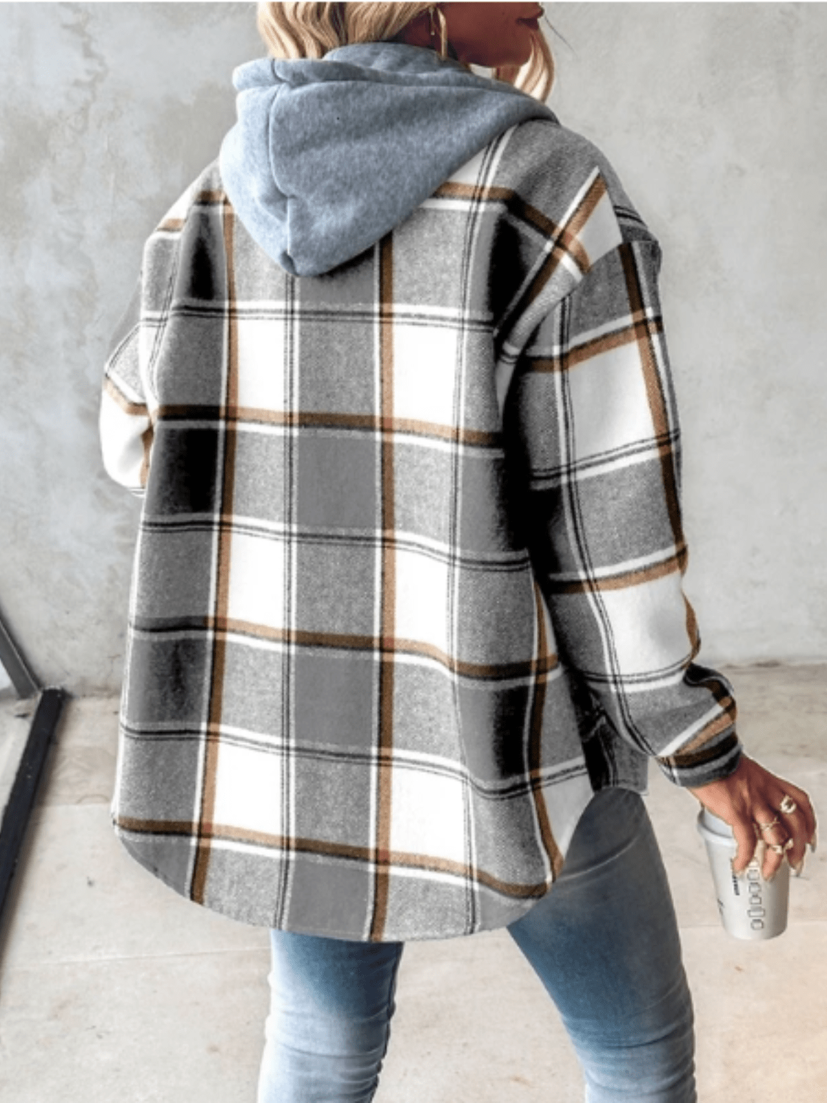 Damen Karierte Winterjacke | Lang