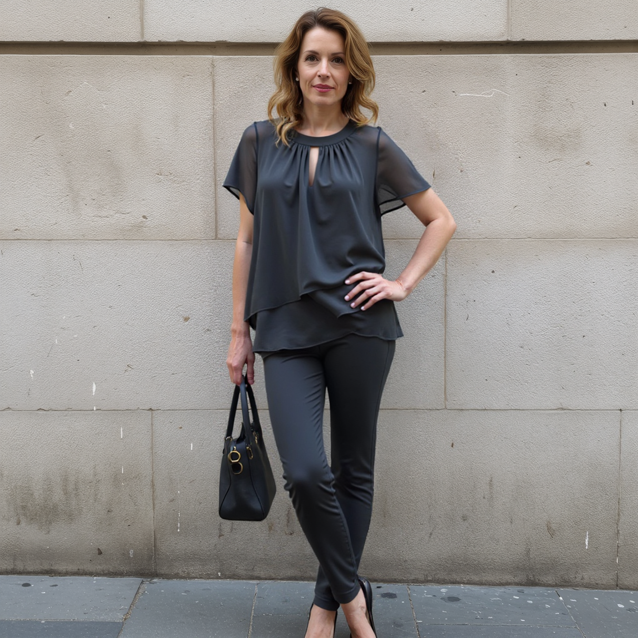 Damen Lässiges 2-Teiliges Set | Bluse und Hose