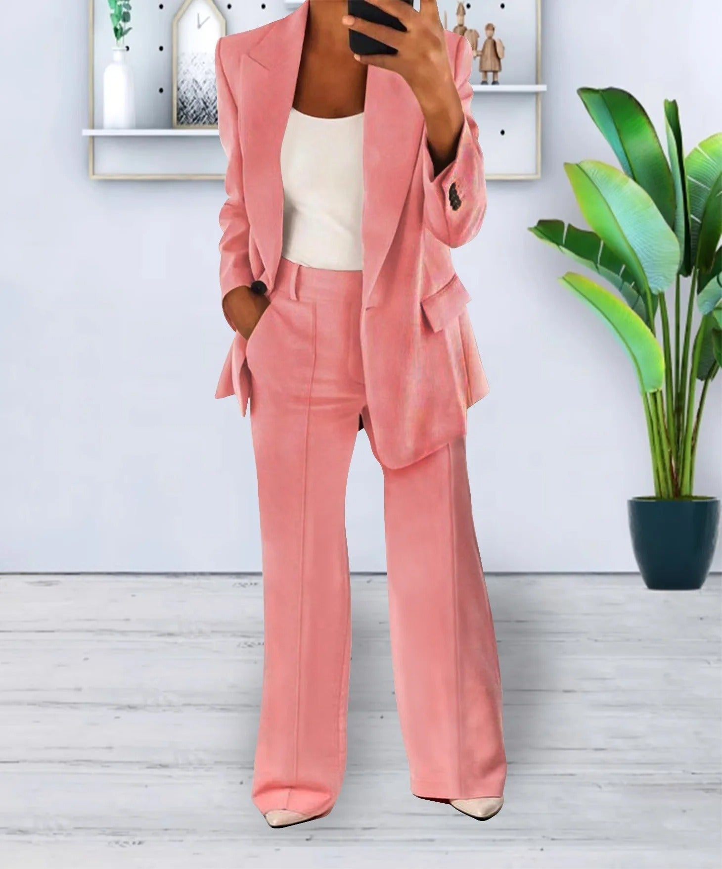 Damen Formell Lässig Hosenanzug | Blazer und Hose