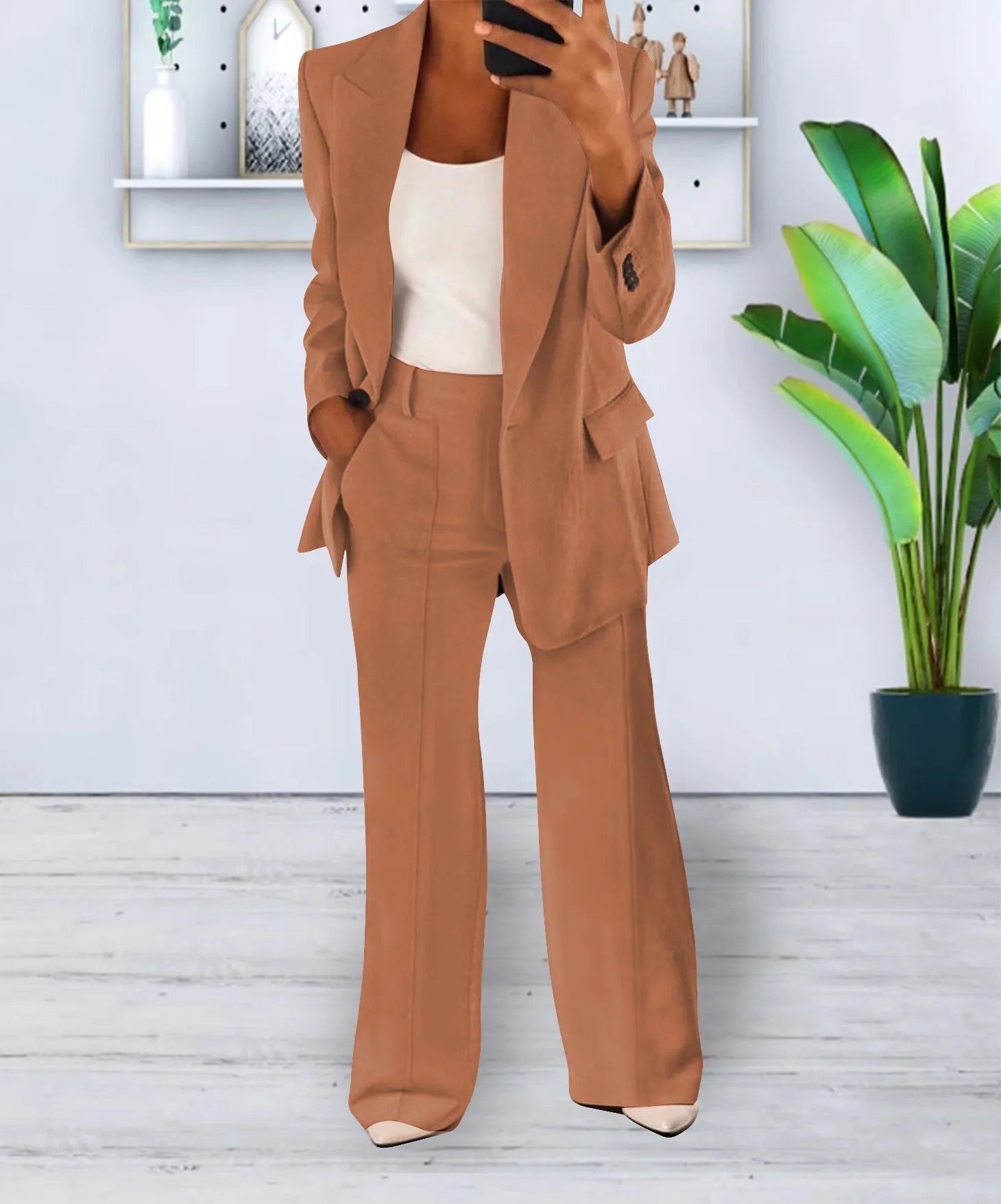 Damen Formell Lässig Hosenanzug | Blazer und Hose