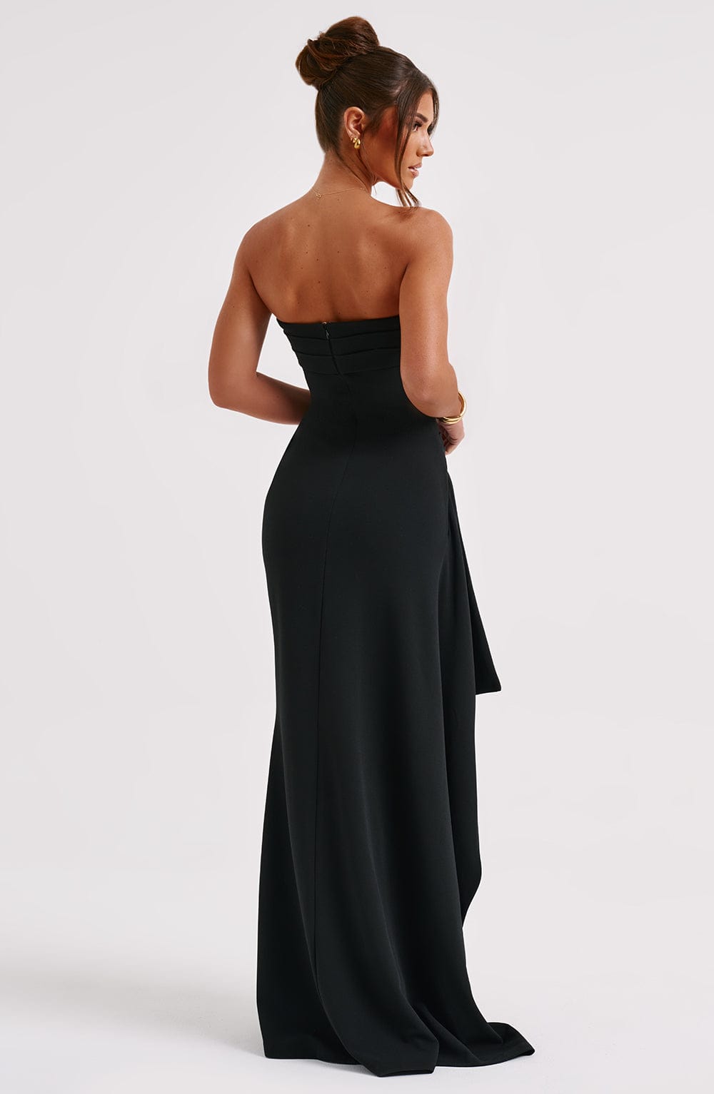 Damen Trägerlos Hohem Beinschlitz Abendkleid | Maxi