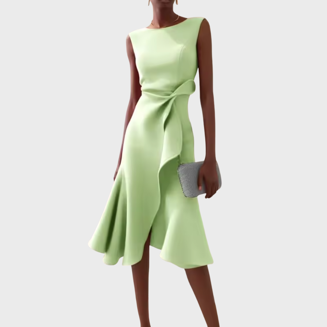 Damen Asymmetrisch Drapiertes Abendkleid | Midi