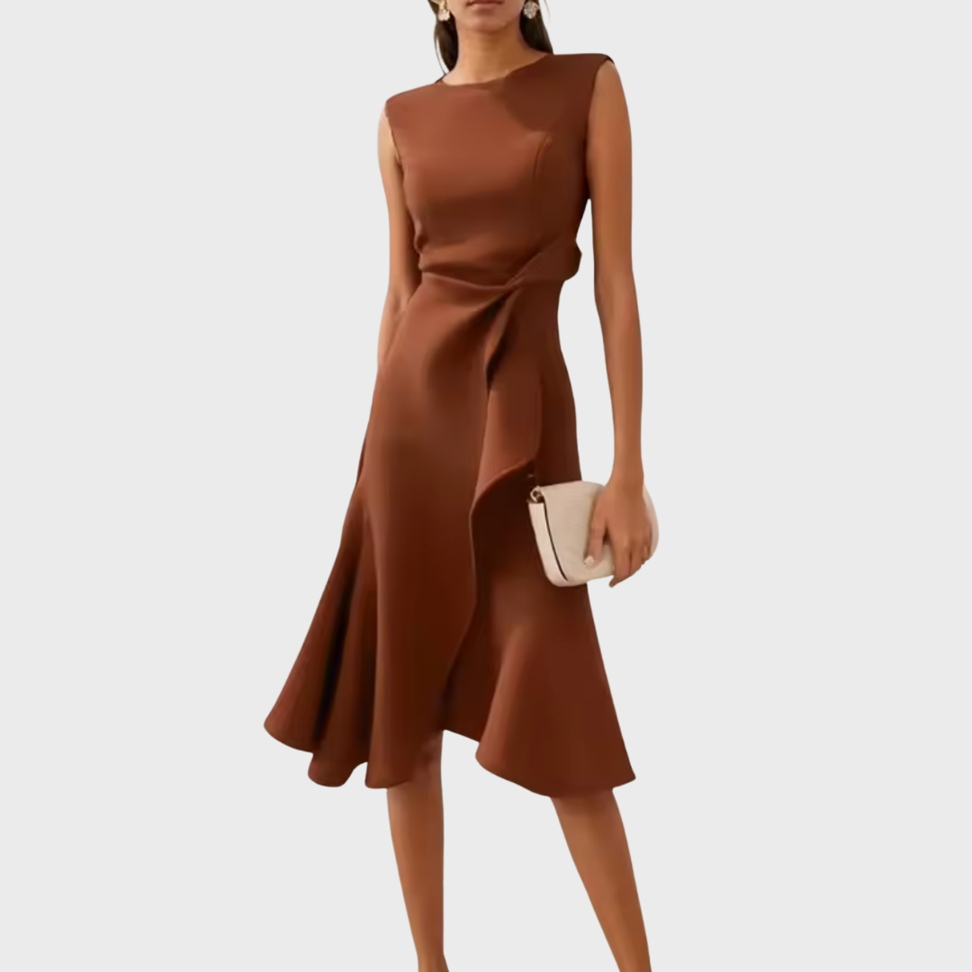 Damen Asymmetrisch Drapiertes Abendkleid | Midi