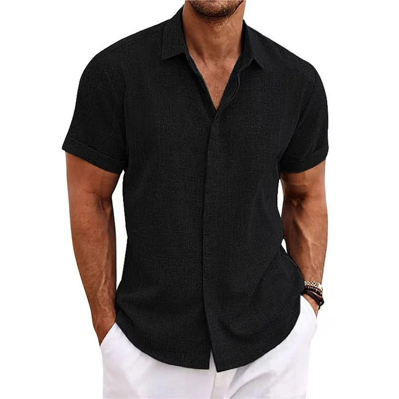 Herren Kurzarm Strand Polo-Shirt | Knopf