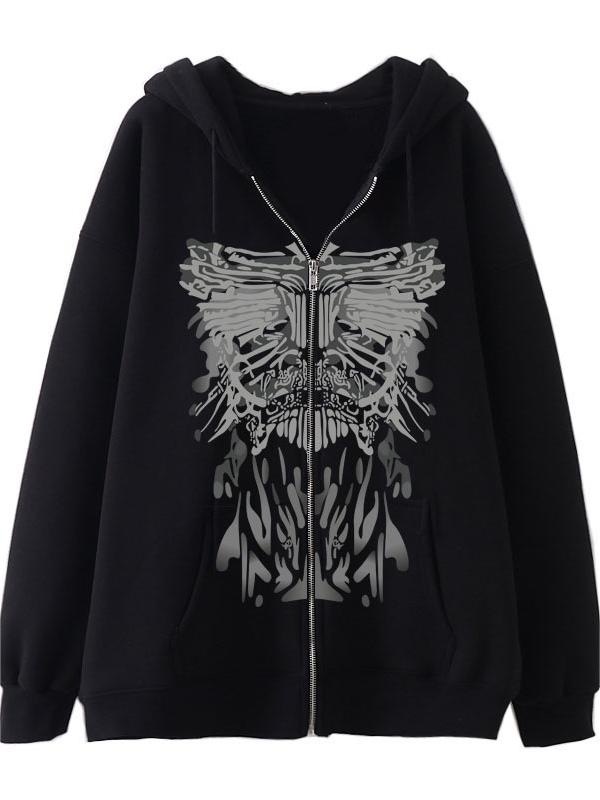 Bedruckter Hoodie mit Reißverschluss