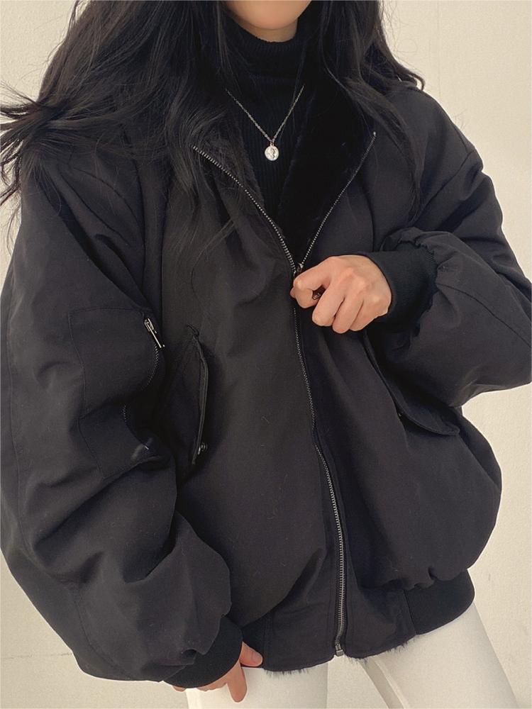 Wendbare Oversize Fleece Jacke mit Kapuze