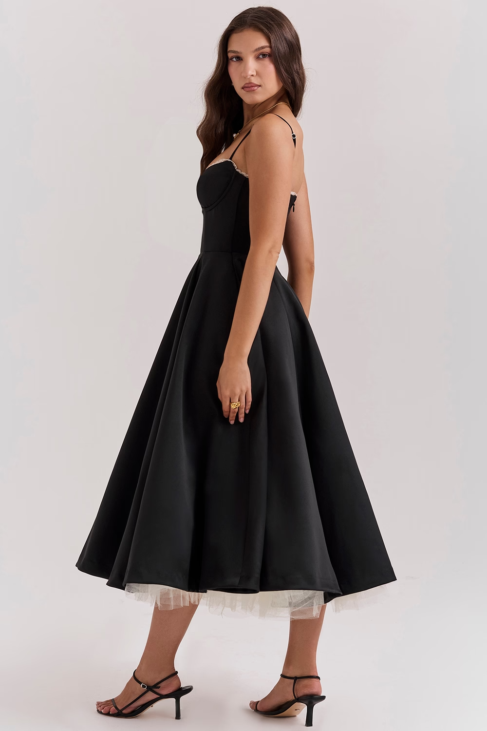 Damen Herzförmigem Ausschnitt Abendkleid | Midi