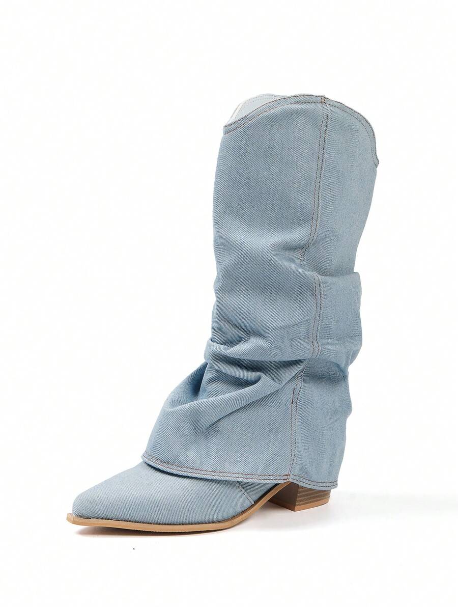 Damen Hohem Absatz Western-Cowboystiefel | Spitz Zulaufend