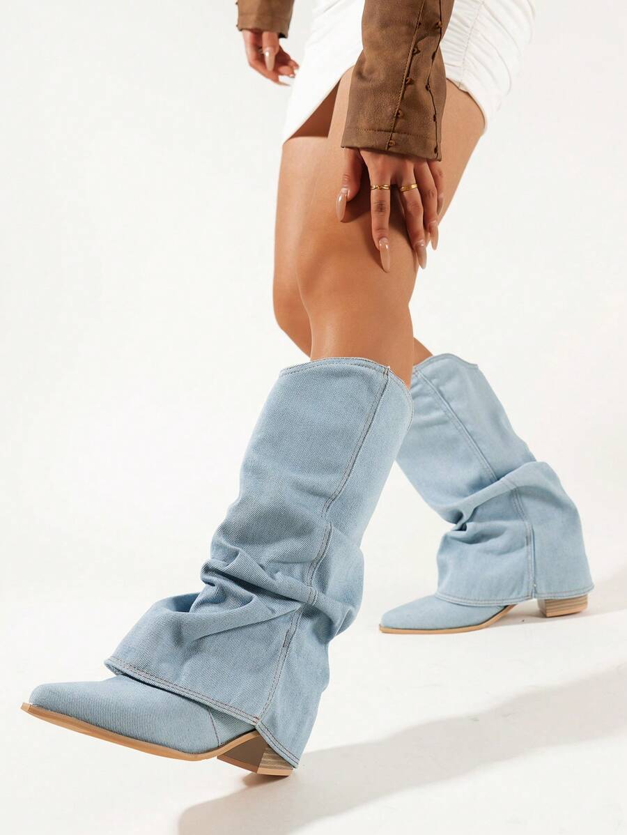 Damen Hohem Absatz Western-Cowboystiefel | Spitz Zulaufend