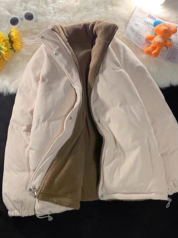 Vintage Wendbare Cordjacke mit Kontrastfarben